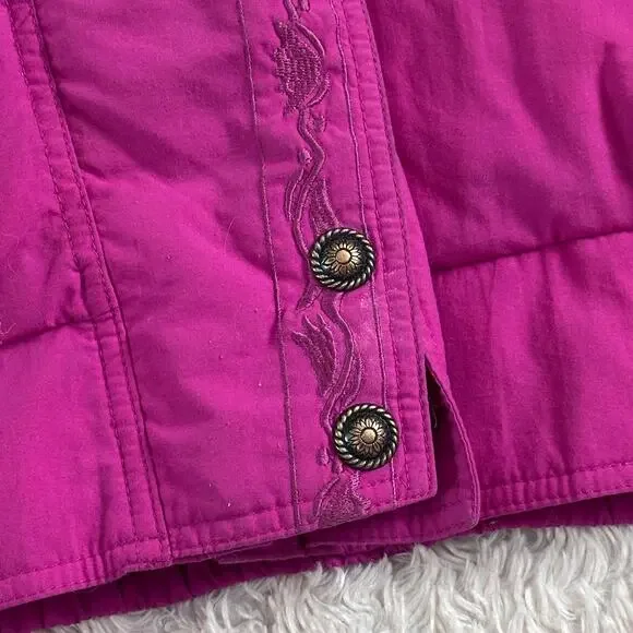 Vintage 90s Eddie Bauer Goose Down Ski Puffer Winter Parka Jacket Retro Pink - Picture 12 of 14